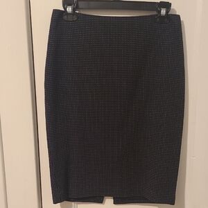 Chic Black and White Polka Dot Pencil Skirt